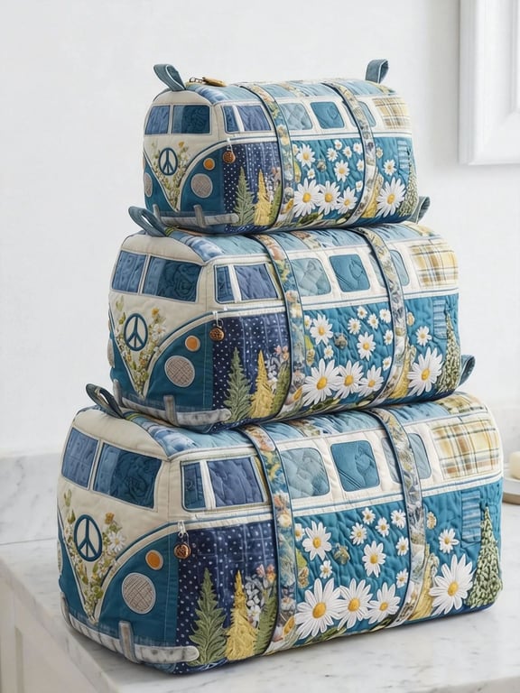 Printed Storage Makeup Three-Piece Set | Quilted Nesting Bags thumbnail 19