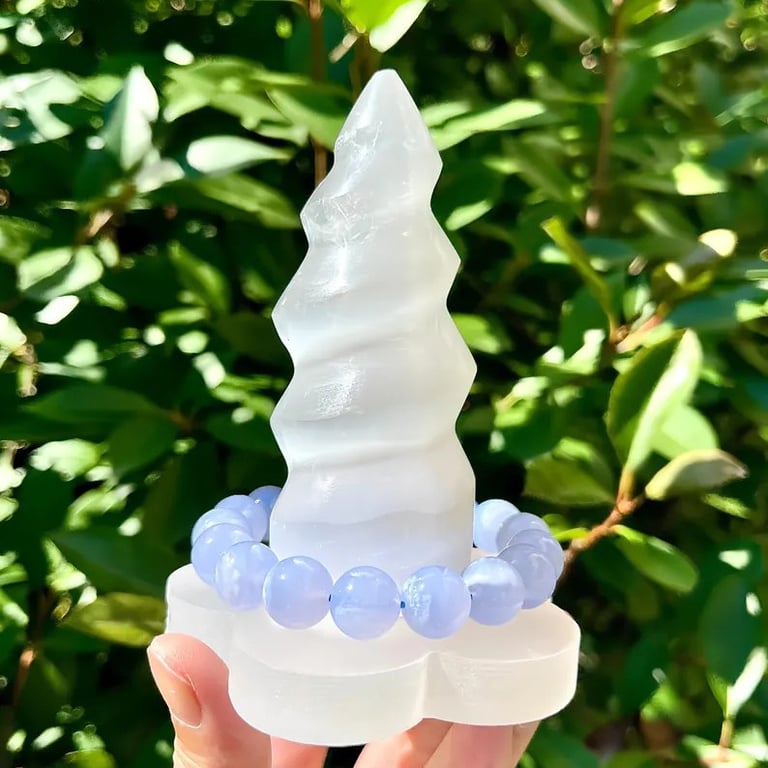 Selenite Ring Holder Storage Tray | Natural Crystal Jewelry Organizer thumbnail 8