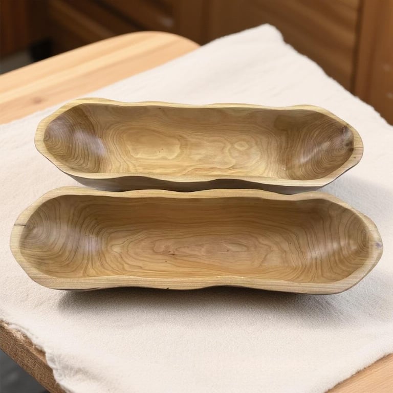 European-Style Wooden Boat-Shaped Fruit Tray | Solid Wood Serving Bowl thumbnail 9