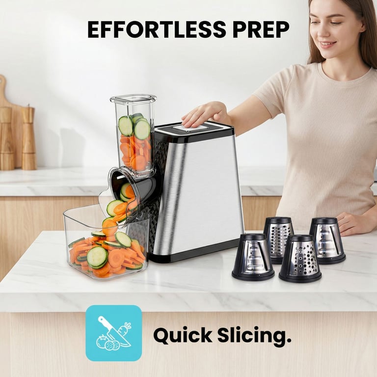 Electric Vegetable Slicer & Flour Mill | Multi-Hole Food Processor thumbnail 15