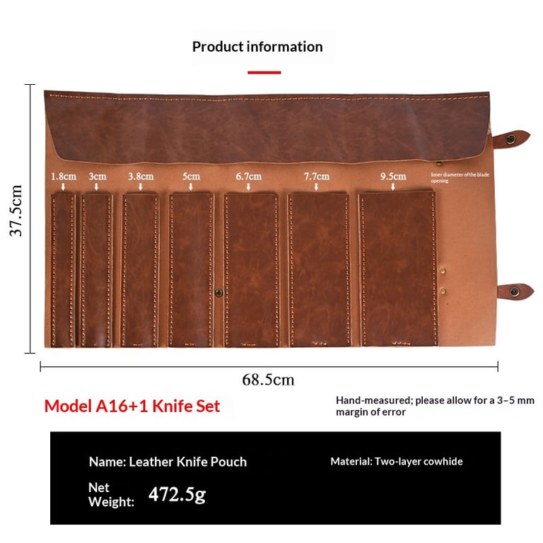 Portable Two-Tier Microfiber Leather Knife Storage Bag | Home & Kitchen thumbnail 11