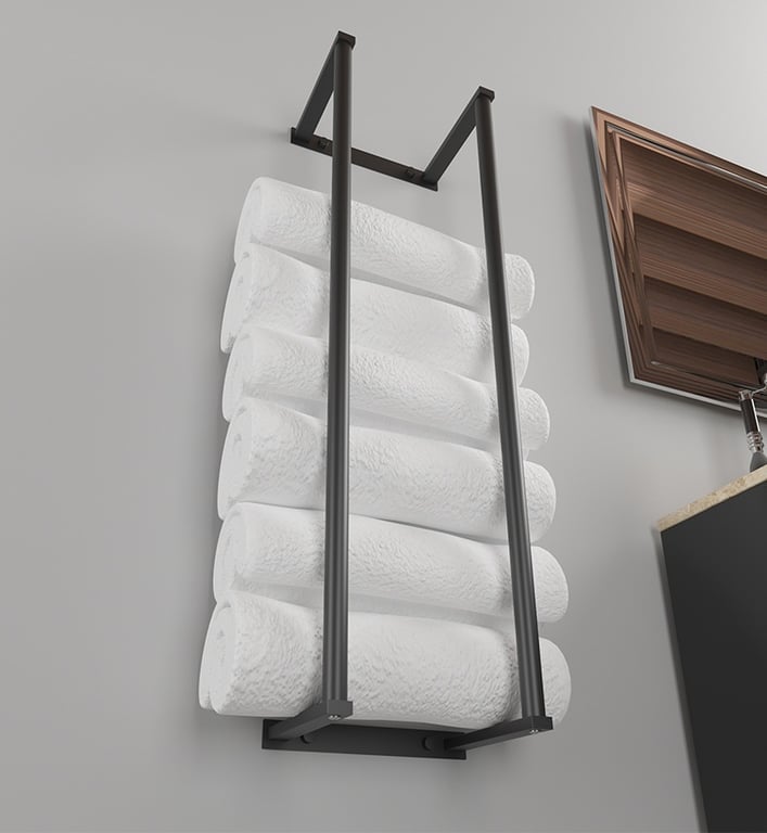 Wall-Mounted Minimalist Towel Storage Rack | Home & Kitchen thumbnail 5