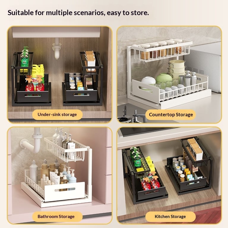 Under-Sink Storage Rack for Kitchen | Pull-Out Drawer Organizer thumbnail 10