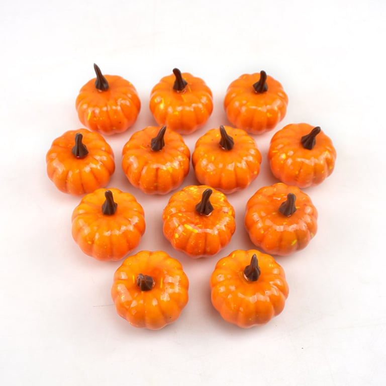 12Pcs Artificial Pumpkins Small Simulation Vegetable Decorating Thanksgiving Day Wreath Decorative Accessories 5.2cm H 4.2cm Dia thumbnail 1