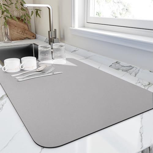 Diatomaceous Earth Kitchen Counter Drying Mat | Heat-Resistant Absorbent Pad thumbnail 10