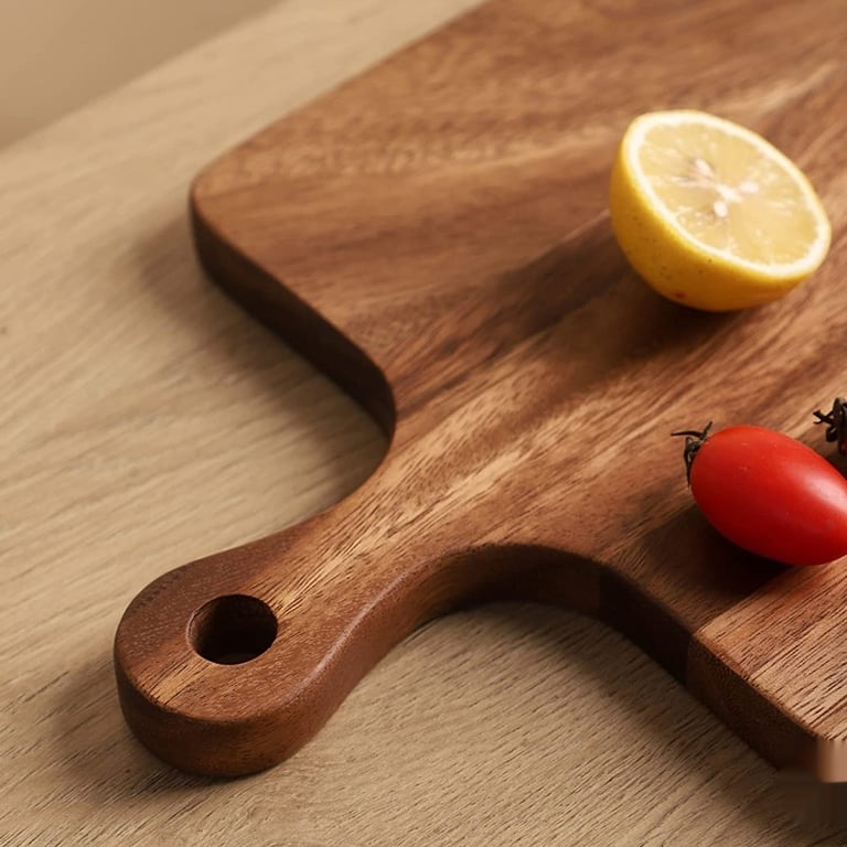 Household Acacia Wood Kitchen Cutting Board with Handle | Captain Fam thumbnail 8