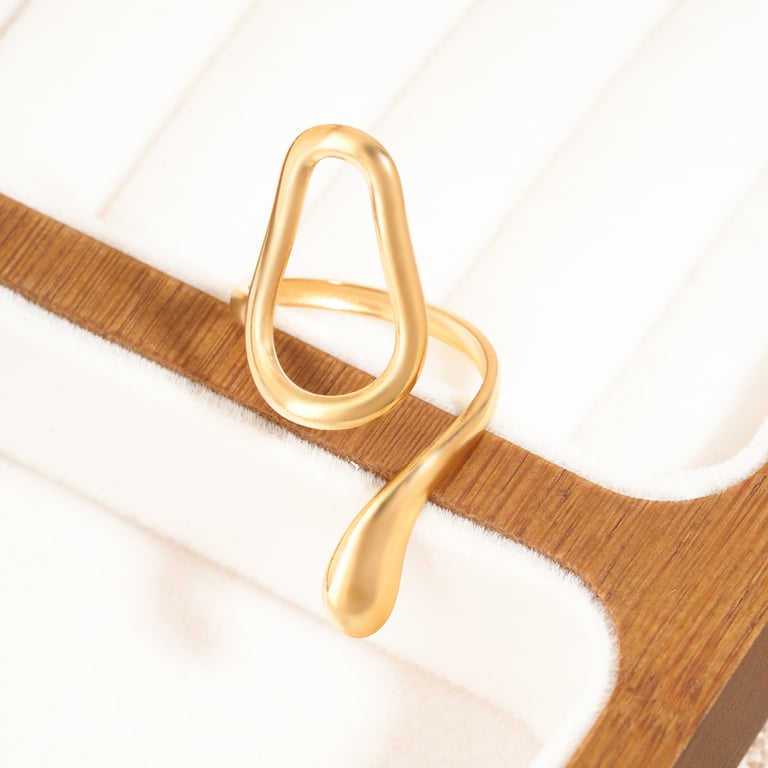Women's Stainless Steel Geometric Open Ring | Minimalist Fashion Band thumbnail 2