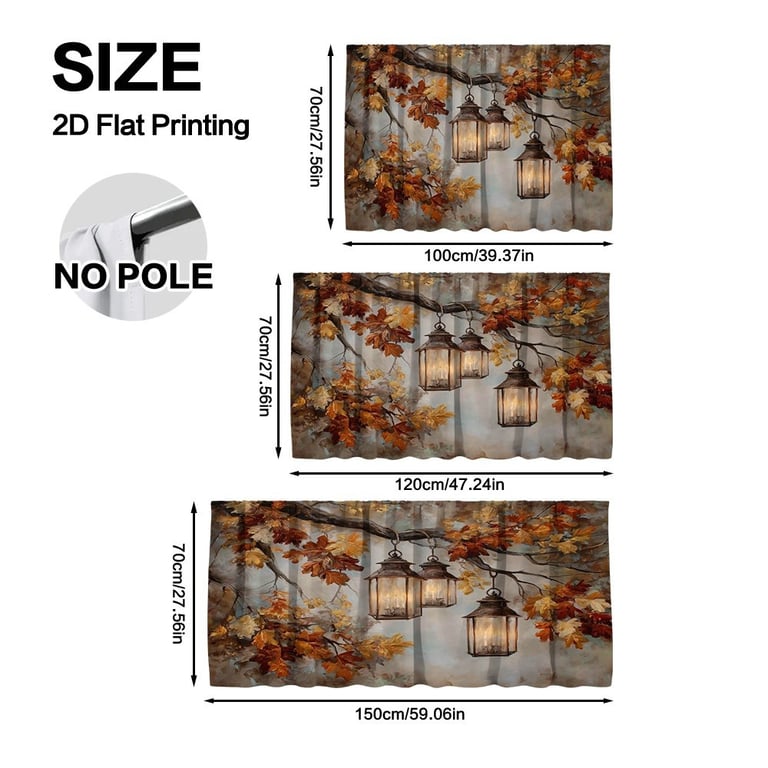 Autumn Thanksgiving Halloween Kitchen Storage Rack Decorative Curtain With Rod thumbnail 4