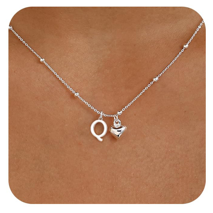 Personalized Initial Heart Pendant Necklace | Stainless Steel thumbnail 11