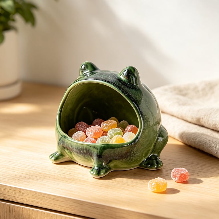 Kitchen Home Table Decorative Ornaments Seasoning Jar | Green Ceramic Frog thumbnail 12