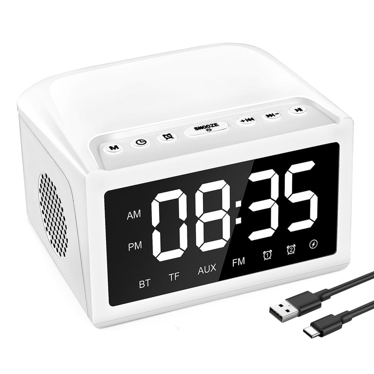 Digital Alarm Clock Radio with Bluetooth Speaker | USB Charging thumbnail 3
