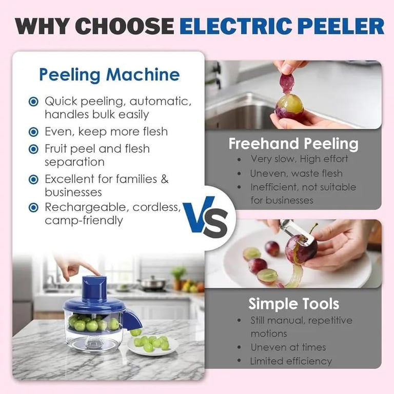 Portable Automatic Electric Fruit Peeler | Grape & Garlic Peeler thumbnail 5