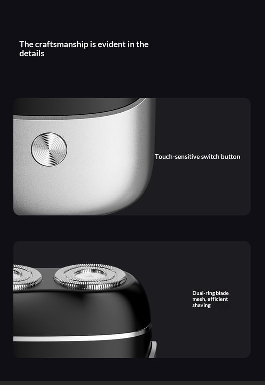 Full-Body Washable Dual-Head Magnetic Electric Shaver | Compact Travel thumbnail 3