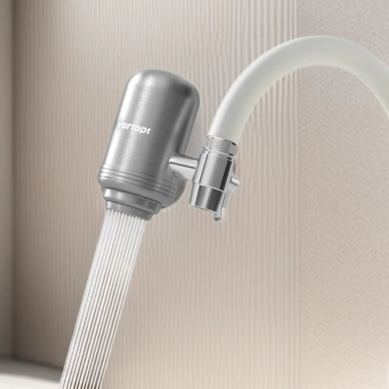 Stainless Steel Faucet Filter with Activated Carbon | Kitchen Water thumbnail 1