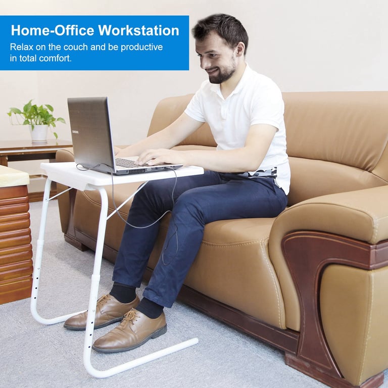 Foldable Tray Table with 6 Heights & 3 Angles | Adjustable Laptop Desk thumbnail 5