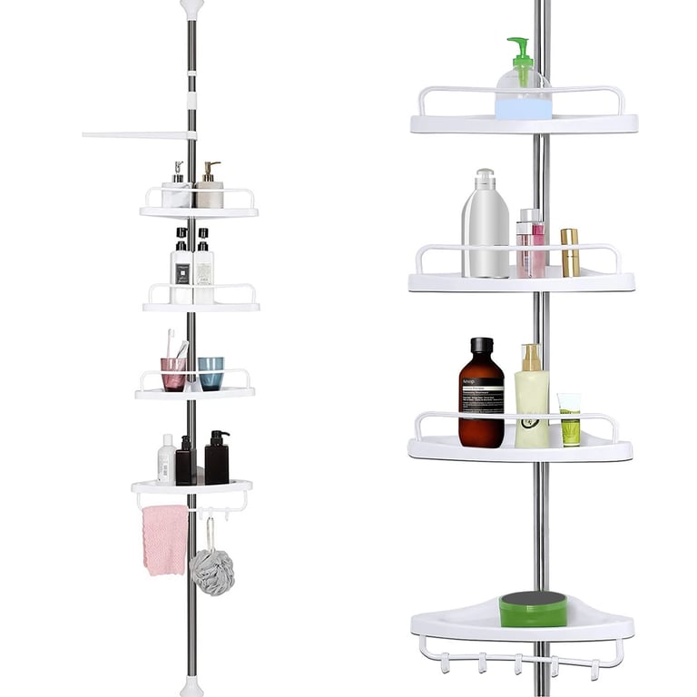 4-Tier Telescopic Bathroom Corner Shelf Rack | Shower Caddy Organizer thumbnail 4