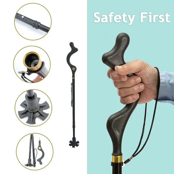 Adjustable Height Walking Stick | Ergonomic Hiking Cane