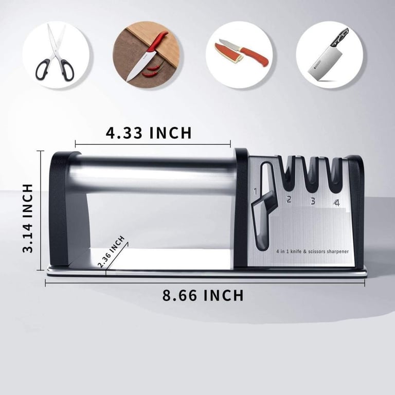 Non-Slip Kitchen Knife Sharpener | 4-Stage Professional Tool Canada thumbnail 12