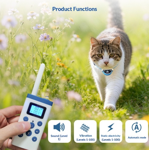 Remote Control Cat Training Collar | Waterproof Behavior Corrector thumbnail 10