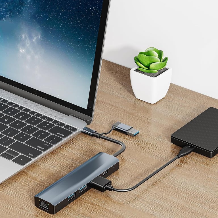 Gigabit Ethernet Port Adapter Dual-head Hub | Home & Kitchen thumbnail 10