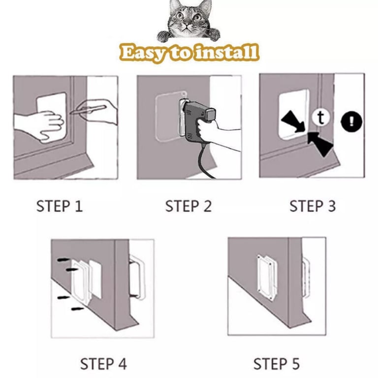 XL Pet Door 4 Way Locking | White Frame Dog Cat Flap Canada thumbnail 11