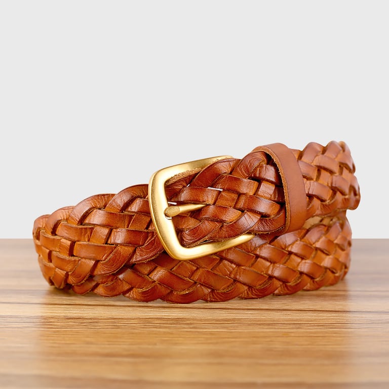 Vintage Woven Vegetable-Tanned Leather Belt | Canadian Made - image 1