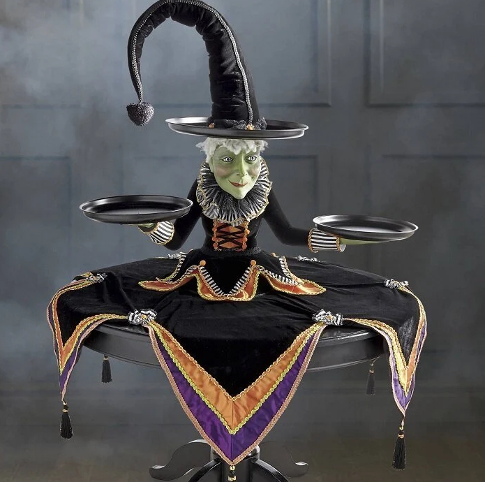 Witch Display Stand Tray Halloween Decoration Resin Craft Ornament thumbnail 6