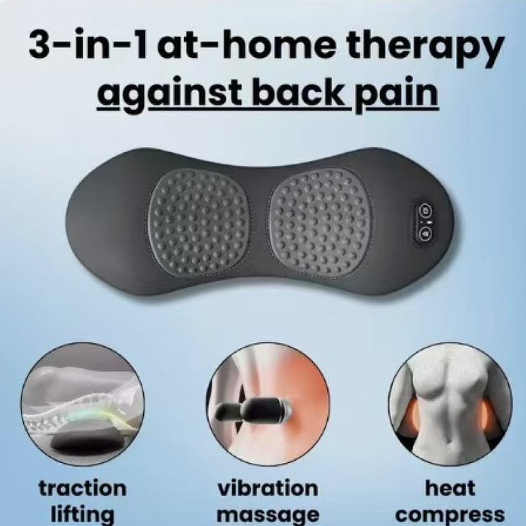 Lumbar Pillow Massage Heating Waist Pad | Office Back Support thumbnail 4