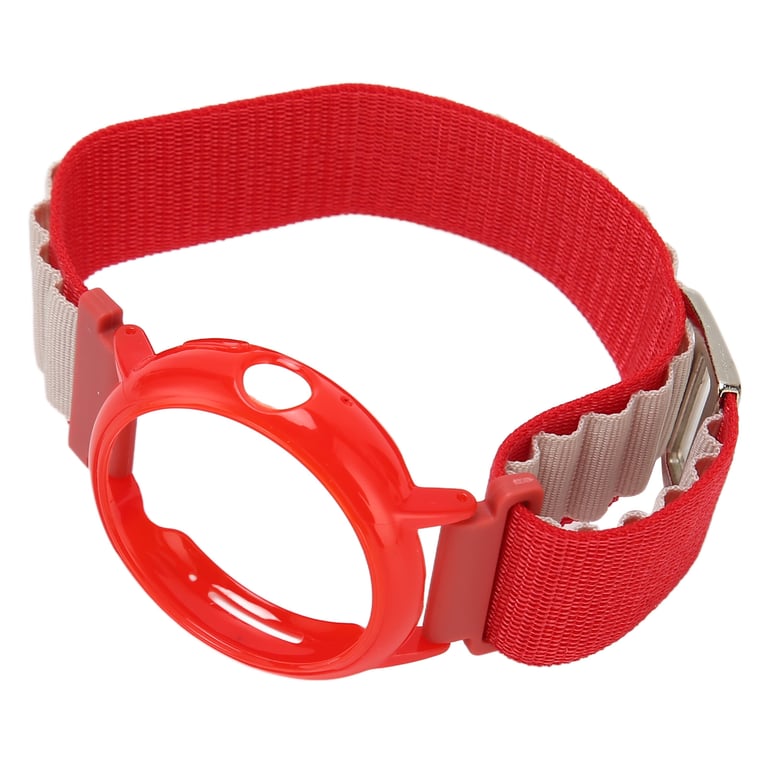 Stretch Nylon Woven Loop Watch Band Strap With Plastic Protective Bumper Case Fit For Google Pixel Red White And Red Case thumbnail 4