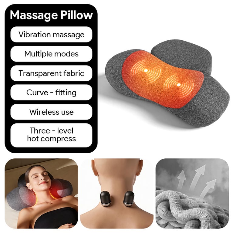 Vibrating Temperature-Controlled Heating Cervical Massage Pillow | Neck Pain Relief thumbnail 14