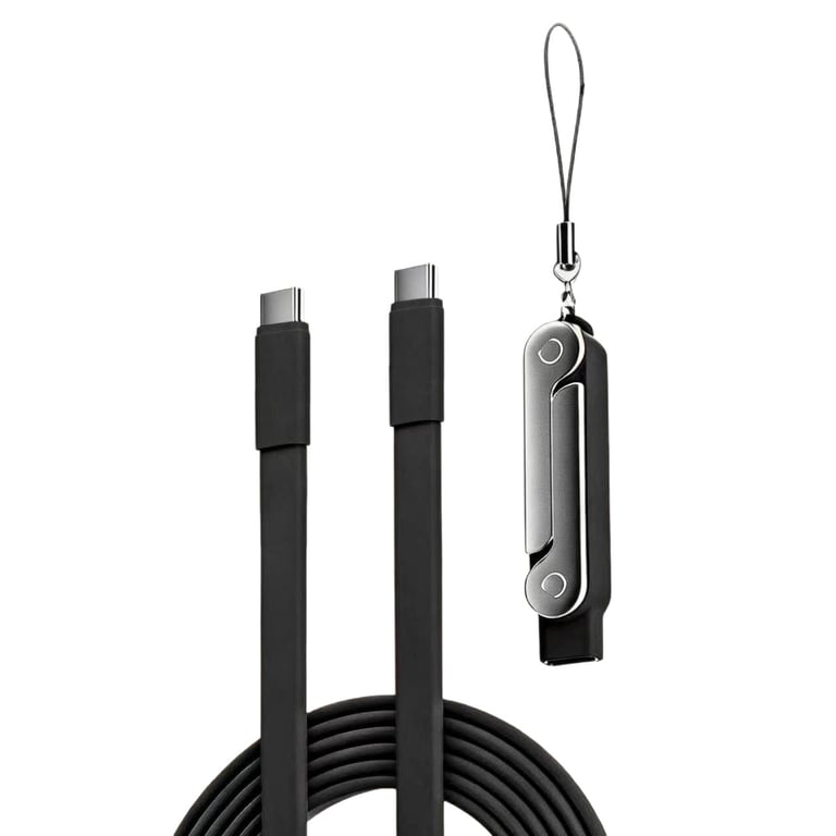 240W Dual Type-C Silicone Charging Cable with Foldable Phone Stand thumbnail 2