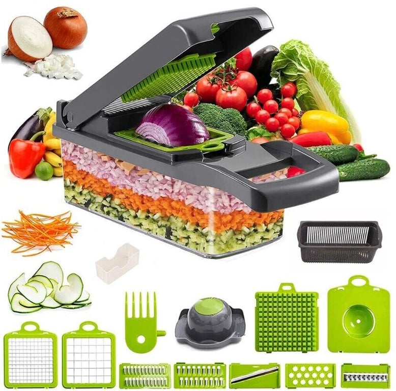16 In 1 Vegetable Chopper, Salad Fruit Vegetable Food Chopper Slicer Peeler thumbnail 3