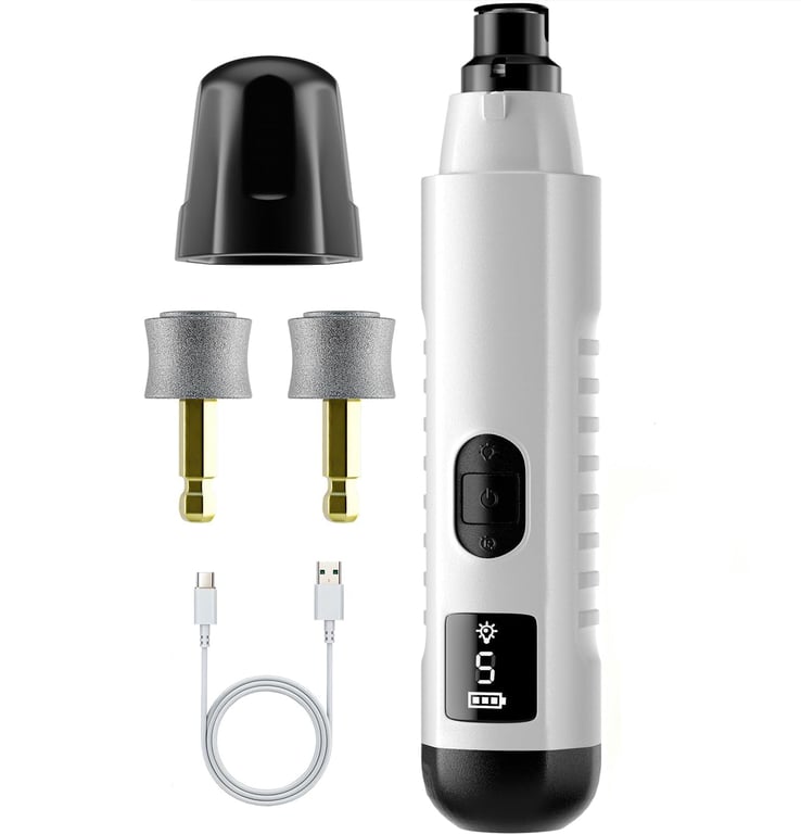 2026 New Silent Groom Pro Dog Nail Grinder, 5-Speed Dog Nail Grinder With Led Light, Quiet Painless Paws Grooming For Small Medium Large Dogs, USB Rechargeable thumbnail 4