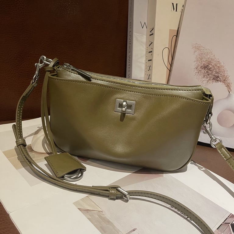 Top-Grain Vegetable-Tanned Leather Kelly Bag | Genuine Cowhide thumbnail 6