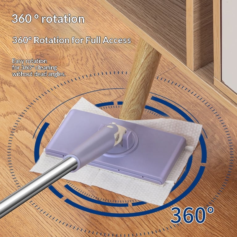 Mini Lazy Mop with Disposable Face Towel Clips | Compact Bathroom Cleaner thumbnail 7