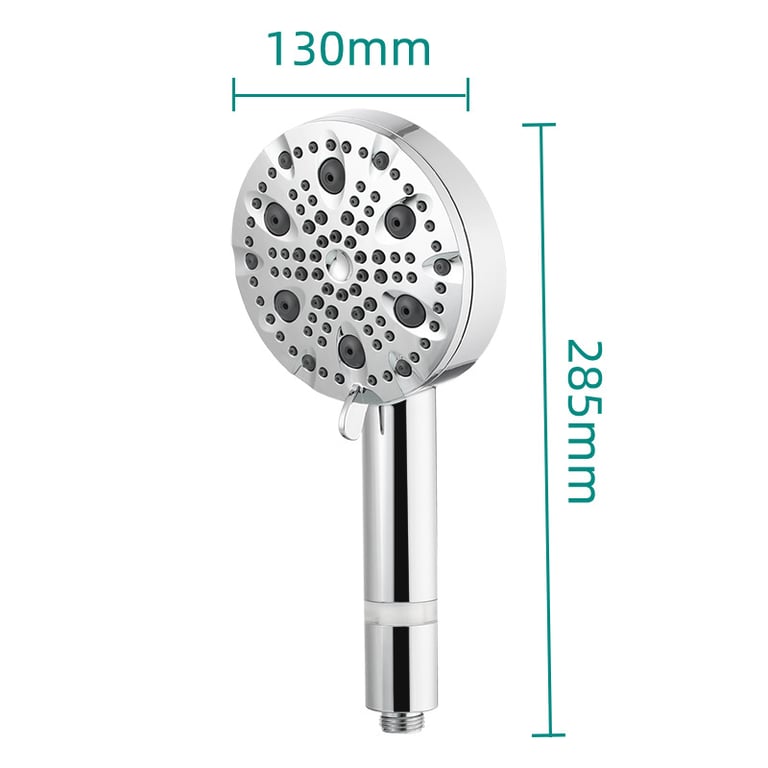 9-Setting Handheld Shower Head with Filtration | Chrome & Matte Black thumbnail 19