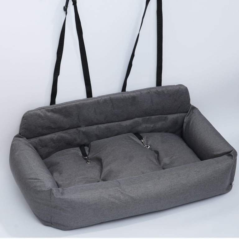 Rear-Seat Pet Bed for Cars | Dog Leash-Ready Safety Harness Clips thumbnail 2