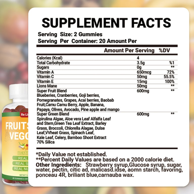 Ketogenic Diet Fruit and Vegetable Gummies | Keto-Friendly Supplement thumbnail 7