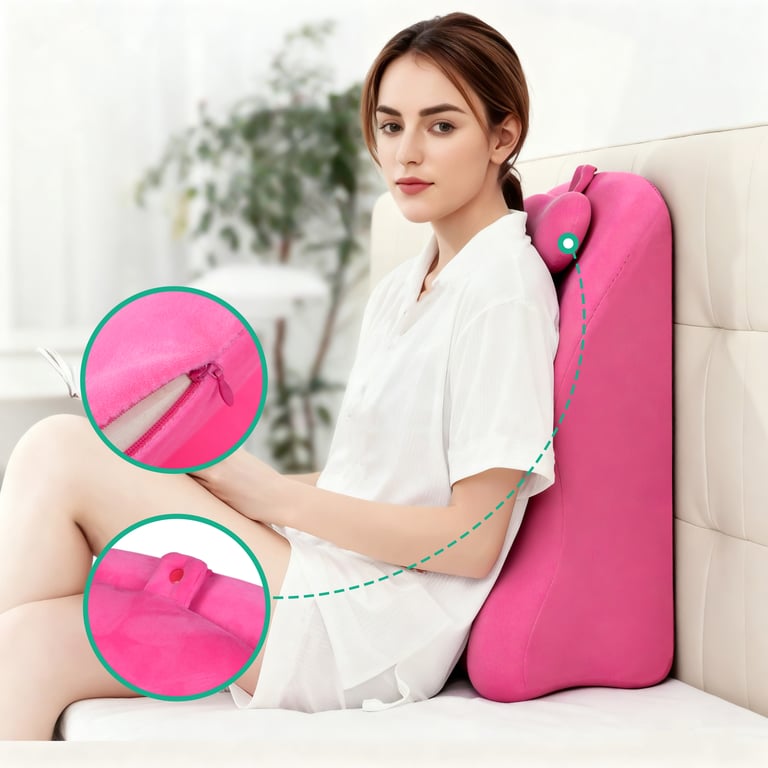 Ergonomic Spinal Posture Support & Multi-Functional Bed Pillow -pink thumbnail 15
