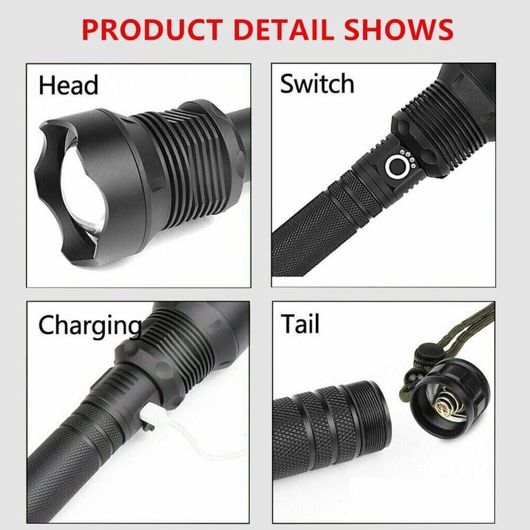 9900000LM LED Flashlight Zoom Rechargeable | Super Bright Torch thumbnail 7