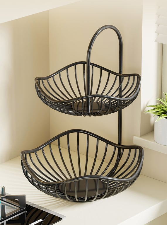 Kitchen Onion Ginger Garlic Basket Double-Layer Fruit Storage Rack thumbnail 11