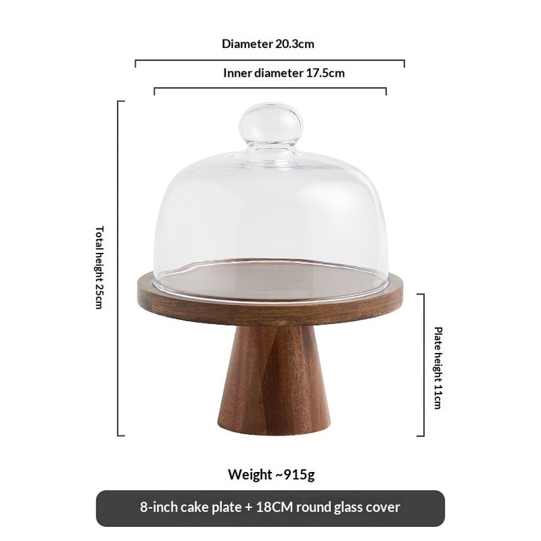 Retro Lovewood Tray with Glass Dome | Wooden Fruit Plate Organizer thumbnail 12