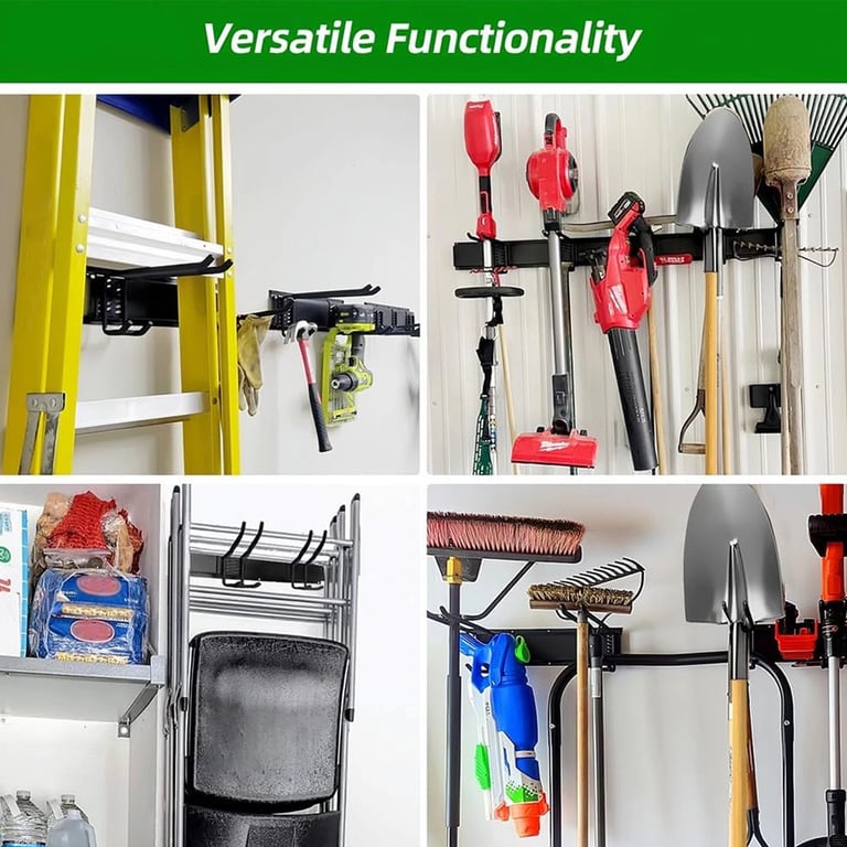 3x Garage Garden Tool Holder Storage Rack | Wall-Mounted Shed Organiser thumbnail 11