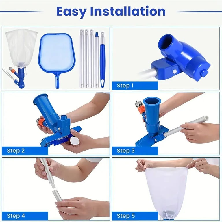 Pool Cleaning Tool with Bottom Brush & Suction Head | Captain Fam thumbnail 6