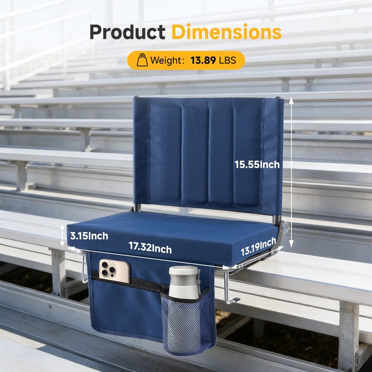 Stadium Seat with Backrest Support | Padded Bleacher Chair Canada thumbnail 20