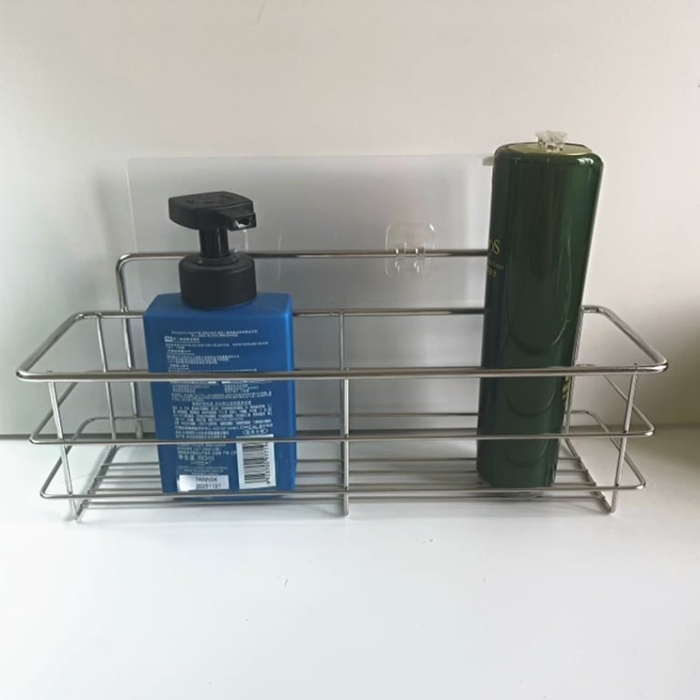 No-Drill Bathroom Shelf Cosmetic Organizer | Adhesive Wall Mount thumbnail 5