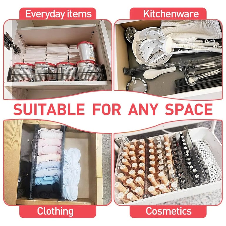8Pcs Adjustable Drawer Dividers | Expandable Storage Organiser Set thumbnail 18