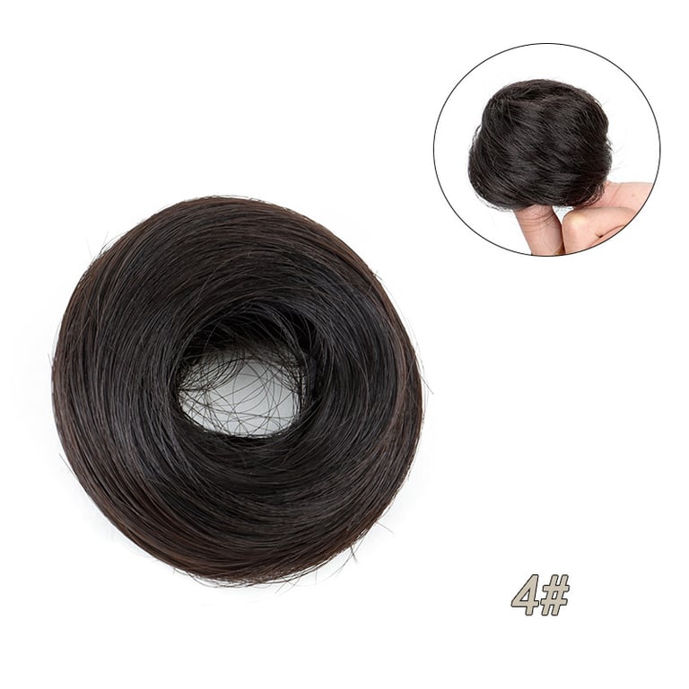 Rubber Band Straight Hair Tie for Women | Instant Volume Bun Extension thumbnail 6
