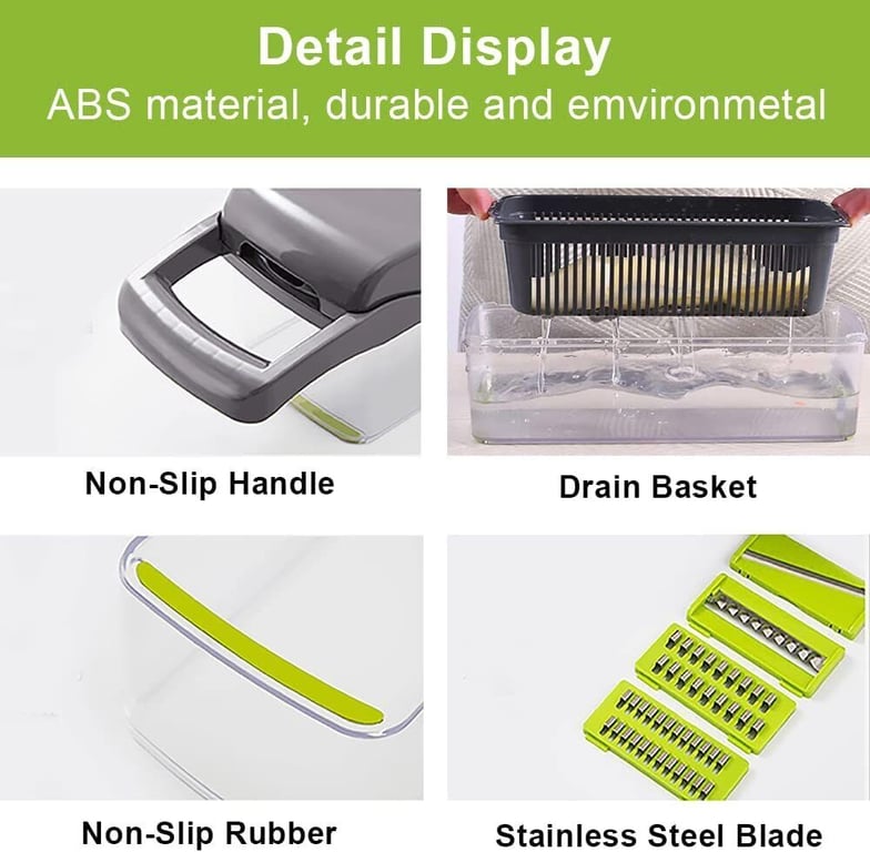 16 In 1 Vegetable Chopper, Salad Fruit Vegetable Food Chopper Slicer Peeler thumbnail 5