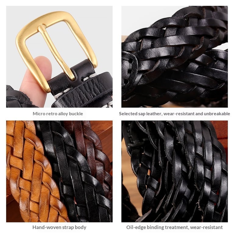 Vintage Woven Vegetable-Tanned Leather Belt | Canadian Made thumbnail 19